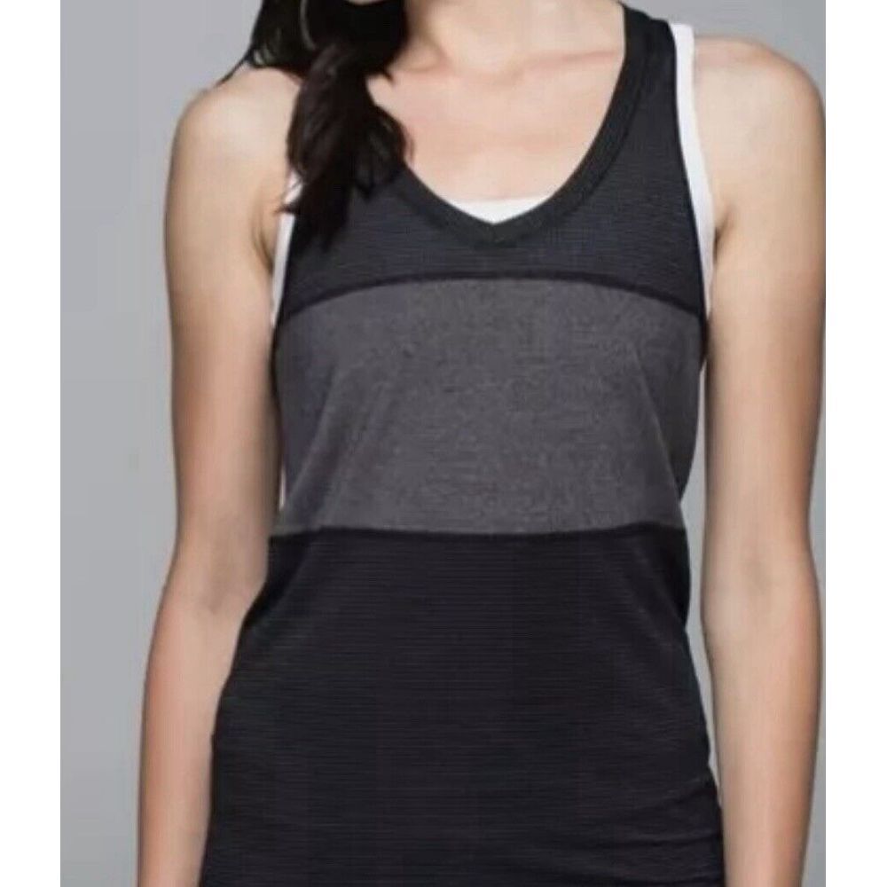 Lululemon Tank Top Black / Heathered Black Womens Size 8 (L)